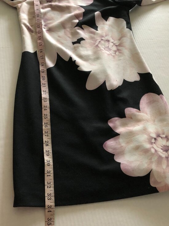 Ted Baker Kida Women Black floral collared dress Ted Size 1 = 4 Party Cocktail - Picture 11 of 12